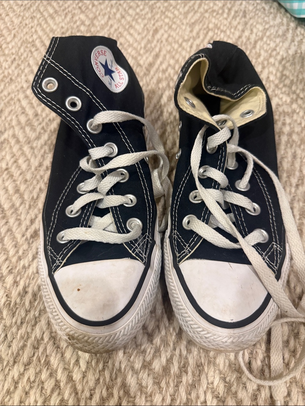 Converse Kids Black High Top Sneakers with White Accents